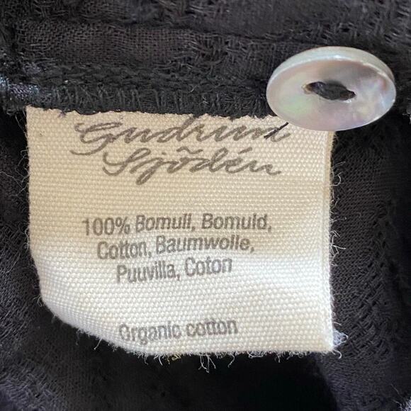 GUDRUN SJODEN Organic Cotton Woven Geometric Pockets Midi Dress in Black - Small - Picture 9 of 13